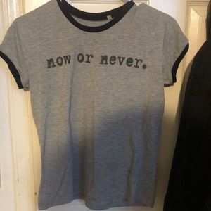 grey graphic tee shirt